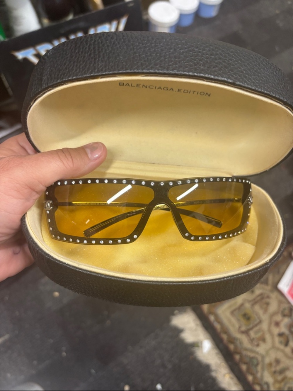 Vintage Chanel sunglasses
Wrap  style swarvarski crystals